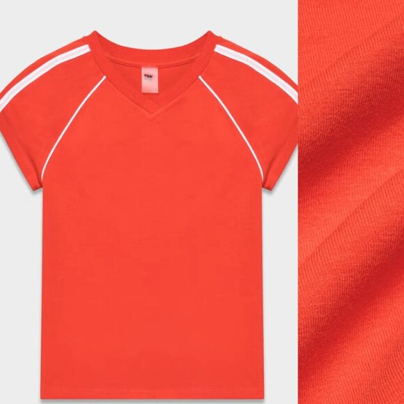 NWT Aritzia Red Orange Varsity Baby Tee - Picture 2 of 2
